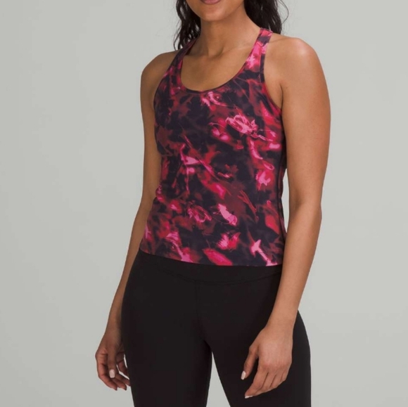 Lululemon Cool Racerback Tank Top *Nulu in Intensity Pink Blossom Multi *Hemmed* - Picture 1 of 6